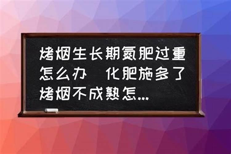 烤烟施肥过量怎么办
