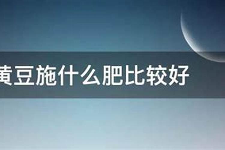 黄豆施什么肥比较好